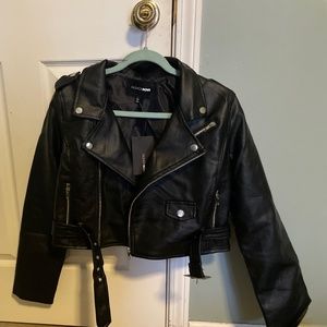faux leather jacket